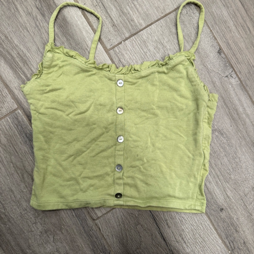 Green Lettuce Trim PacSun Tank Top